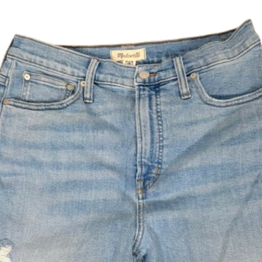 Madewell The Perfect Vintage Straight leg High Rise Diztressed Jeans Sz 30 - Picture 4 of 11